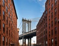Manhattan Bridge from an alley Royalty Free Stock Photo