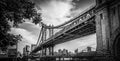 Manhattan Bridge In Black And White