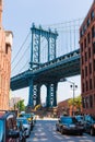 Manhattan Bridge at Brooklyn street New York US