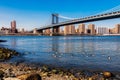 Manhattan bridge from Dumbo, Brooklyn, New York, USA Royalty Free Stock Photo