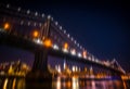 Manhattan Bridge At Night Royalty Free Stock Photo