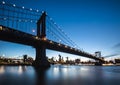 Manhattan Bridge At Night Royalty Free Stock Photo