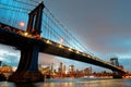 Manhattan Bridge at night. New York Royalty Free Stock Photo