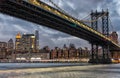 Manhattan Bridge at night. New York Royalty Free Stock Photo