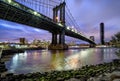 Manhattan Bridge at night. New York Royalty Free Stock Photo