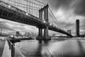 Manhattan Bridge at night. New York Royalty Free Stock Photo