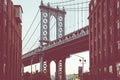 Manhattan Bridge seen from Dumbo, Brooklyn, New York City, USA. Royalty Free Stock Photo