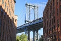 Manhattan Bridge seen from Dumbo, Brooklyn, New York City Royalty Free Stock Photo