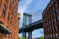Manhattan Bridge seen from Dumbo, Brooklyn, NYC Royalty Free Stock Photo