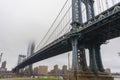 Manhattan Bridge and Manhattan skyline Royalty Free Stock Photo