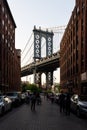 Manhattan Bridge seen from Washington Street, Brooklyn, New York Royalty Free Stock Photo
