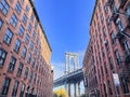 Manhattan Bridge view from Brooklyn, New York city, USA Royalty Free Stock Photo