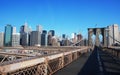 Manhattan from Brooklyn Bridge Royalty Free Stock Photo