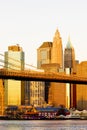 Manhattan with Brooklyn Bridge, New York City, USA Royalty Free Stock Photo