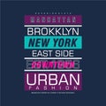 Manhattan Brooklyn text frame graphic typography design t shirt vector art