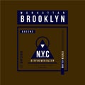 Manhattan, brooklyn text frame vector illustration