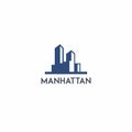 Manhattan City Logo Simple. Town Icon Vector