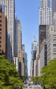 Manhattan cityscape along East 42nd Street, New York City