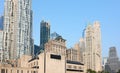 Manhattan cityscape seen from Brooklyn Bridge, New York City, USA Royalty Free Stock Photo