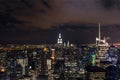 Manhattan cityscape with skyscrapers at night , New York City (a Royalty Free Stock Photo