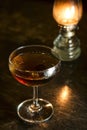 Manhattan classic whisky cocktail drink in bar Royalty Free Stock Photo