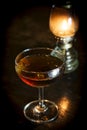 Manhattan classic whisky cocktail drink in bar Royalty Free Stock Photo