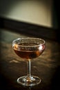 Manhattan classic whisky cocktail drink in bar Royalty Free Stock Photo