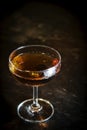 Manhattan classic whisky cocktail drink in bar Royalty Free Stock Photo