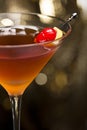 Manhattan cocktail garnished Royalty Free Stock Photo