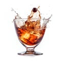 Manhattan cocktail in a glass with ice Royalty Free Stock Photo