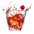 Manhattan cocktail with maraschino cherry Royalty Free Stock Photo