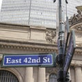 Manhattan direction sign. East 42nd Street