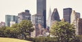 Manhattan East Side seen from Roosevelt Island, New York City, USA