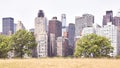 Manhattan East Side seen from Roosevelt Island, New York City, USA