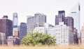 Manhattan East Side seen from Roosevelt Island, New York City, USA