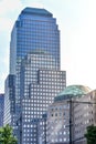 Manhattan financial district buildings on a sunny day. Architecture and business concepts. Manhattan, New York City, USA Royalty Free Stock Photo