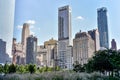 Manhattan financial district buildings on a sunny day. Architecture and business concepts. Manhattan, New York City, USA