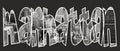 Manhattan inside text on black background Royalty Free Stock Photo