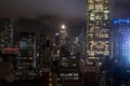 Manhattan interior view from a high floor at night in NYC Royalty Free Stock Photo