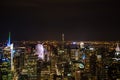 Manhattan, Midtown, Times Square Seen From the Observation Deck of the Empire State Building at Night Royalty Free Stock Photo