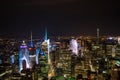 Manhattan, Midtown, Times Square Seen From the Observation Deck of the Empire State Building at Night Royalty Free Stock Photo