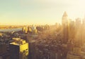 Manhattan morning sunrise skyline