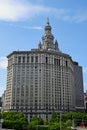 Manhattan Municipal Building from Brooklyn Bridge, New York City, USA