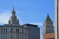 Manhattan Municipal Building, Federal Building, U.S. Court House from Brooklyn Bridge, New York City, USA