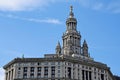 Manhattan Municipal Building from Brooklyn Bridge, New York City, USA