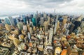 Manhattan skyline and skyscrapers aerial view. New York City, USA Royalty Free Stock Photo