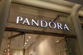 Sign of Pandora jewelry shop at Westfield World Trade Center Mall in Lower Manhattan Royalty Free Stock Photo