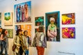 Manhattan, New York City, NY, United States - April 7, 2019 Artexpo New York, modern and contemporary art show, Pier 90 NYC