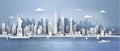 Manhattan,New York City panorama skyline with urban skyscrapers.. Royalty Free Stock Photo