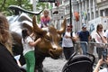 Charging Bull or Bull of Wall Street in Manhattan Royalty Free Stock Photo